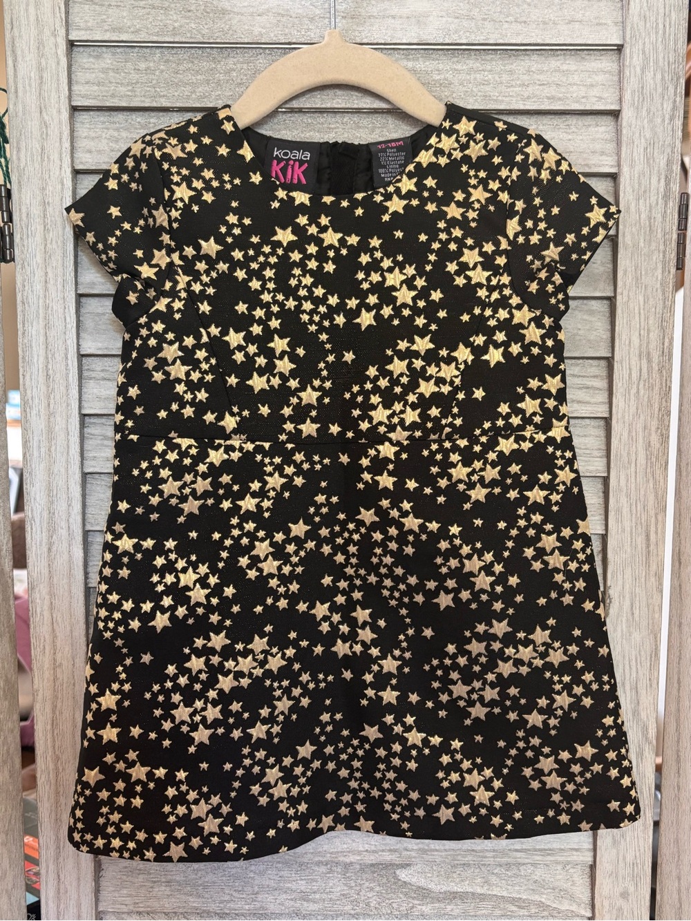 Koala Kik Celestial Metallic Star Dress & Gold LittleLass Corduroy Pants Set 18M